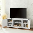 thumbnail image 3 of UHOMEPRO Modern Farmhouse TV Stand, Entertainment Center with Open Shelves and Closed Cabinets, TV Cabinet for TVs Up to 70", White, 3 of 11