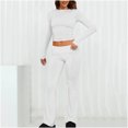 thumbnail image 2 of Ashirexll Womens 2 Piece Outfits, Womens Winter Sets, Casual Solid Colorting Round Neck Long Sleeve Top and Pants Set Suit, 2 of 5