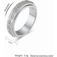 thumbnail image 2 of Women's Anxiety Ring 6MM Stainless Steel Spinner Ring Daisy Sunflower Pattern Wedding Band Fidget Tool, 2 of 5