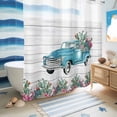 thumbnail image 5 of No Hook Shower Curtain, Summer Tropical Plants Shower Curtains for Bathroom with See Through Top Window, Farmhouse Truck Cactus Wooden Waterproof & Washable Bath Curtain Long 72"x78", 5 of 9