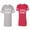 Men Heather / Women Red, variant on Papa Mama BearUnisex Couple Matching Cotton Jersey style T-Shirt Contrasting stripes on sleeves (Men Heather / Women Black) (Men S / Women S)