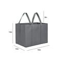 thumbnail image 2 of TSV 5Pcs Reusable Shopping Bags, Large Non-Woven Grocery Storage Bag, 16x10x13", Gray, 2 of 5