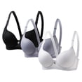 thumbnail image 2 of FNFYFH 3PC Plus Size Bras for Women Full Coverage Push Up Bra Breathable Wire Adjustable Straps Bralettes Daily Wear, 2 of 7