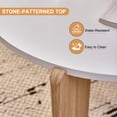 thumbnail image 3 of Set of 2 Round Nesting Coffee Tables, [Interchangeable Height] φ27.6 + φ19.7, Mid Century Modern Circle Side Table for Bedroom, Living Room, Office Studio, Apartment, White, 3 of 7