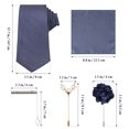 thumbnail image 2 of Juego de 5 corbatas para hombre con clip de corbata y alfiler de solapa: elegante combinación de corbata y pañuelo para negocios, bodas y eventos formales., 2 of 6
