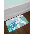 thumbnail image 2 of Floral Bath Mat, Fashion Woman Girl Body with Flower Petal Leaves Modern Design Model Image, Non-Slip Plush Mat Bathroom Kitchen Laundry Room Decor, 29.5 X 17.5 Inches, Turquoise Teal White, Ambesonne, 2 of 2