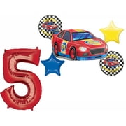 Race Car Theme 5th Birthday Party Supplies Stock Car Balloon Bouquet Decorations