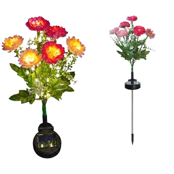 Solar Flower Garden Stake Light Outdoor, Snow Flower Decorative Ground Light for Yard Lawn Pathway, Landscape Lighting for Patio Garden Outdoor Decor, 1 Pack
