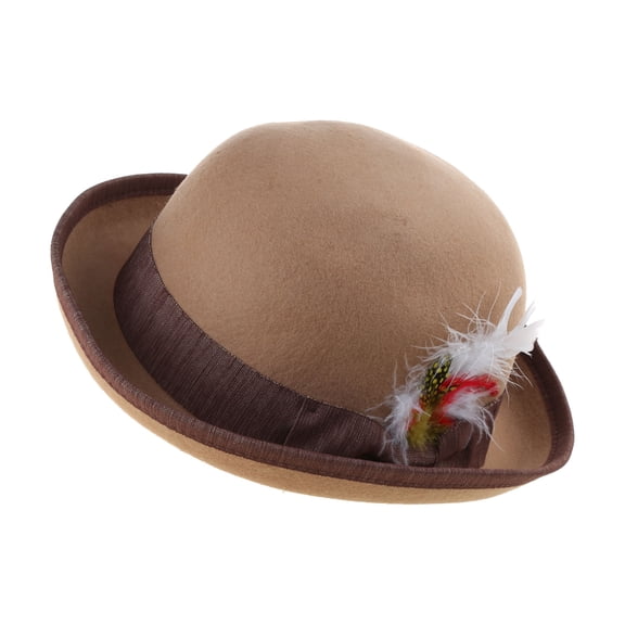 Vintage Fedora Top Hat Wool Short Brim Top Hat Western Round Top Hat for Boy Men Adults Cap Panama Hat