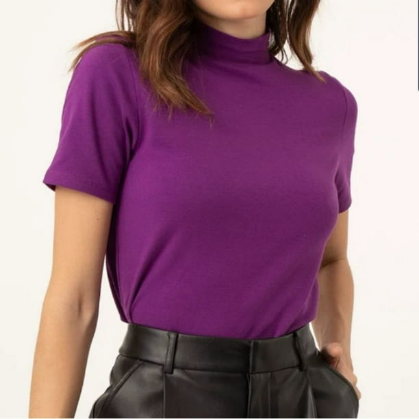Blusa de cuello alto en malla de algodón Ribana Deng Xun unisex