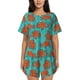 thumbnail image 1 of Balery Fun Octopus Conjunto de Pijama para Mujer con Estampado, Dos Piezas de Manga Corta y Shorts, Ropa de Dormir Suave con Cuello Redondo y Bolsillos-4X-Large, 1 of 5