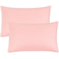 thumbnail image 2 of PiccoCasa 2Pcs Cotton Pillowcases Zippered King Pillow Cover, 20"x36", Light Pink, 2 of 5