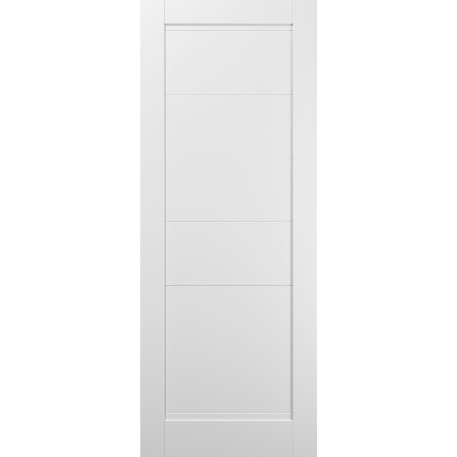 Slab Barn Door Panel 24 x 80 | Quadro 4115 White Silk | Sturdy Finished Wooden Modern Doors | Pocket Closet Sliding