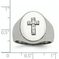 thumbnail image 6 of Chisel Stainless Steel Polished with Sterling Silver Cross and CZ Signet Ring - Ring Size 12.0, 6 of 8