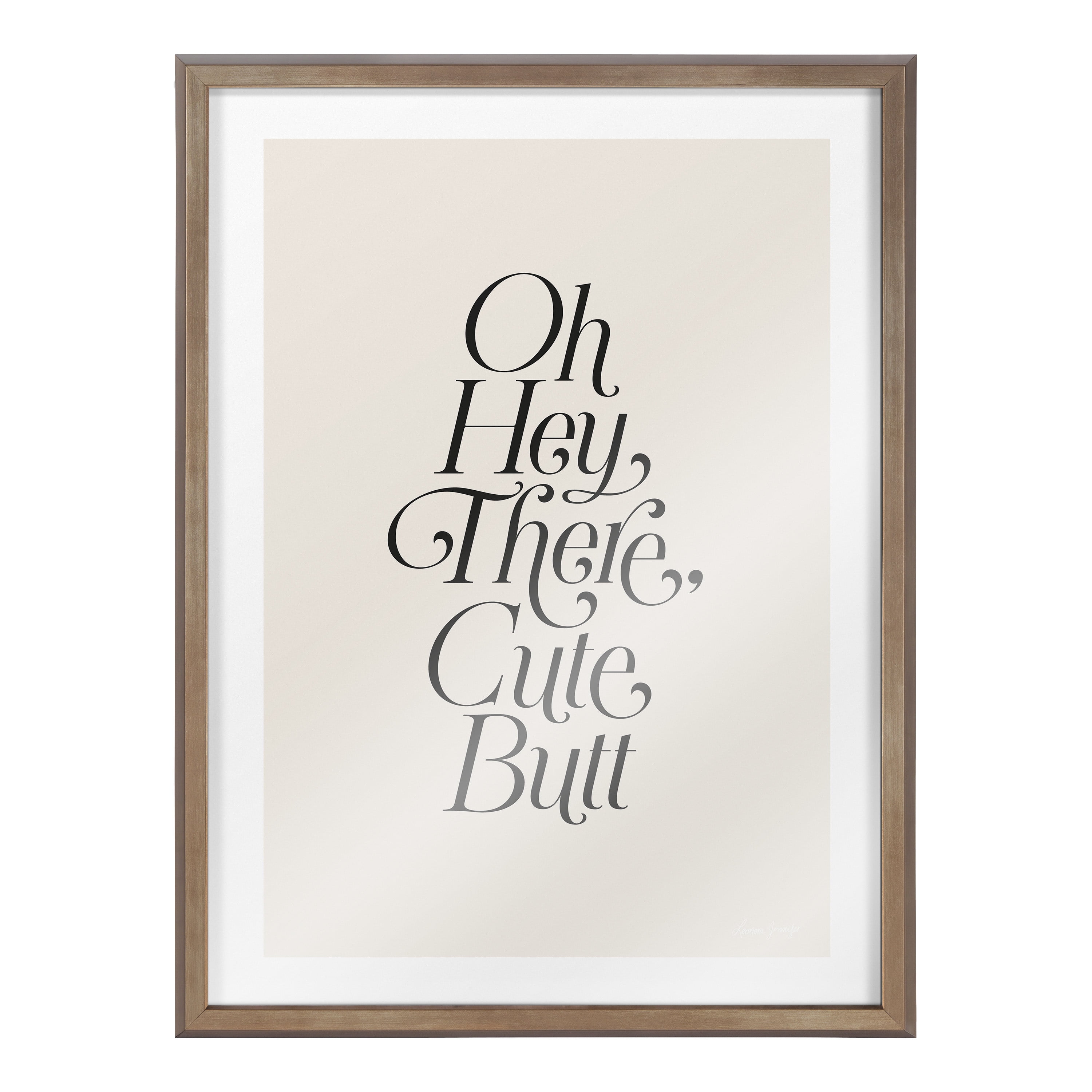 Blake Nice Butt 18 in x 24 in Framed Drawing Art Prints, by Kate and Laurel