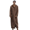 thumbnail image 3 of Youmylove Long Hooded Zipper Bathrobe For Lovers Flannel Robes Winter Warm Housecoat Nightgown Sleepwear Pajamas, 3 of 9