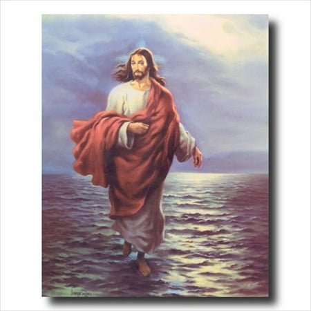 - Jesus Christ Walking On Water Wall Picture Art Print