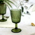 thumbnail image 4 of Fiocias Wine Glass Goblet Embossment Texture Beverage Glasses Wine Liqueur Cup for Party Green, 4 of 9