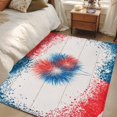 thumbnail image 5 of Independence Day Firework Washable Area Rug 2.7 x 5 ft 4th of July Red Blue American Flag Wood Grain, Soft Non Slip Rugs Stain Repellent Indoor Felt Carpet for Living Dining Room Bedroom Home Office, 5 of 9