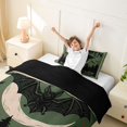 thumbnail image 3 of Homewish Halloween Bat Twin Duvet Cover, Vintage Castle Twin Bedding, Olive Green, Black Reversible 2-Piece, 1 Duvet Cover and 1 Pillowcase, 3 of 6