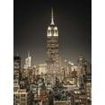 thumbnail image 2 of Frank, Assaf 25x32 White Modern Wood Framed Museum Art Print Titled - Empire State Building with New York City Manhattan skyline with skyscrapers, FTBR-1897, 2 of 4