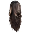 thumbnail image 2 of Stylish 26-Inch Black Wig - Middle Part Curly Wavy Wig, Heat-Resistant Synthetic, Lightweight, Natural Looking, Cosplay, Daily Use, Women's Fashion, Holiday, Christmas, Thanksgiving, Adjustable Fit, 2 of 9