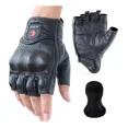 thumbnail image 1 of Guantes De Moto Transpirables Con Medio Dedo, 100% Piel De C, 1 of 8