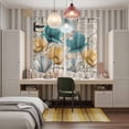 thumbnail image 4 of Watercolor Flowers Kitchen Curtains Window Panels, Vintage Tulips Floral Barn Doors Wood Grain Insulated Window Treatment Curtain, Grommet Curtains for Bedroom/Living Room/Bathroom, 2 Piece 52"Wx84"L, 4 of 8
