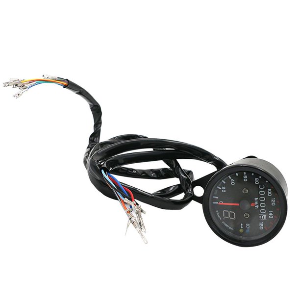 Odómetro Para Motocicleta Aleación De Aluminio 0-160 Km/H Indicador Digital Tacómetro Con Indicador Led Compatible Con Iron Horse Compatible Con Eagle King Para Medidor Retro De 12 V Sweethay VI009567-01
