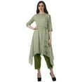 thumbnail image 1 of Moomaya Printed Traditional Clothing Womens Asymmetric Kurti Kurta With Pant Set, 1 of 6