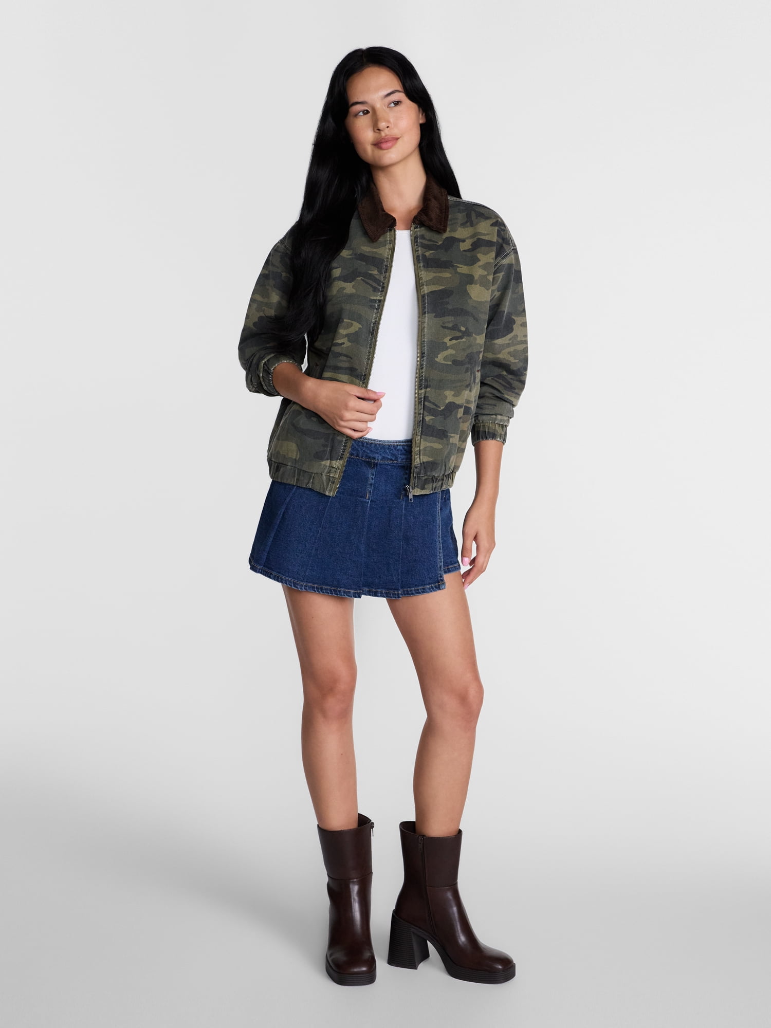 Madden NYC Women's Cotton Twill Bomber Jacket, Sizes XXS-XXL