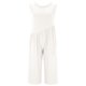 thumbnail image 1 of Gibobby Mono Ajustado de Verano Chaleco de color sólido Mono sin espalda Pantalones de mujer casuales sueltos Mono transpirable de verano(Blanco， L), 1 of 3