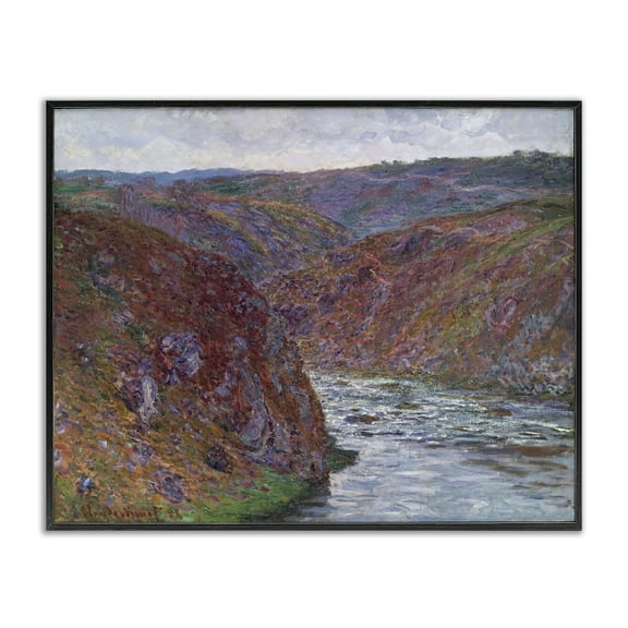 Stupell Industries Classical Valley of Creuse Landscape & Nature Painting Black Framed Art Print Wall Art, 14 x 11
