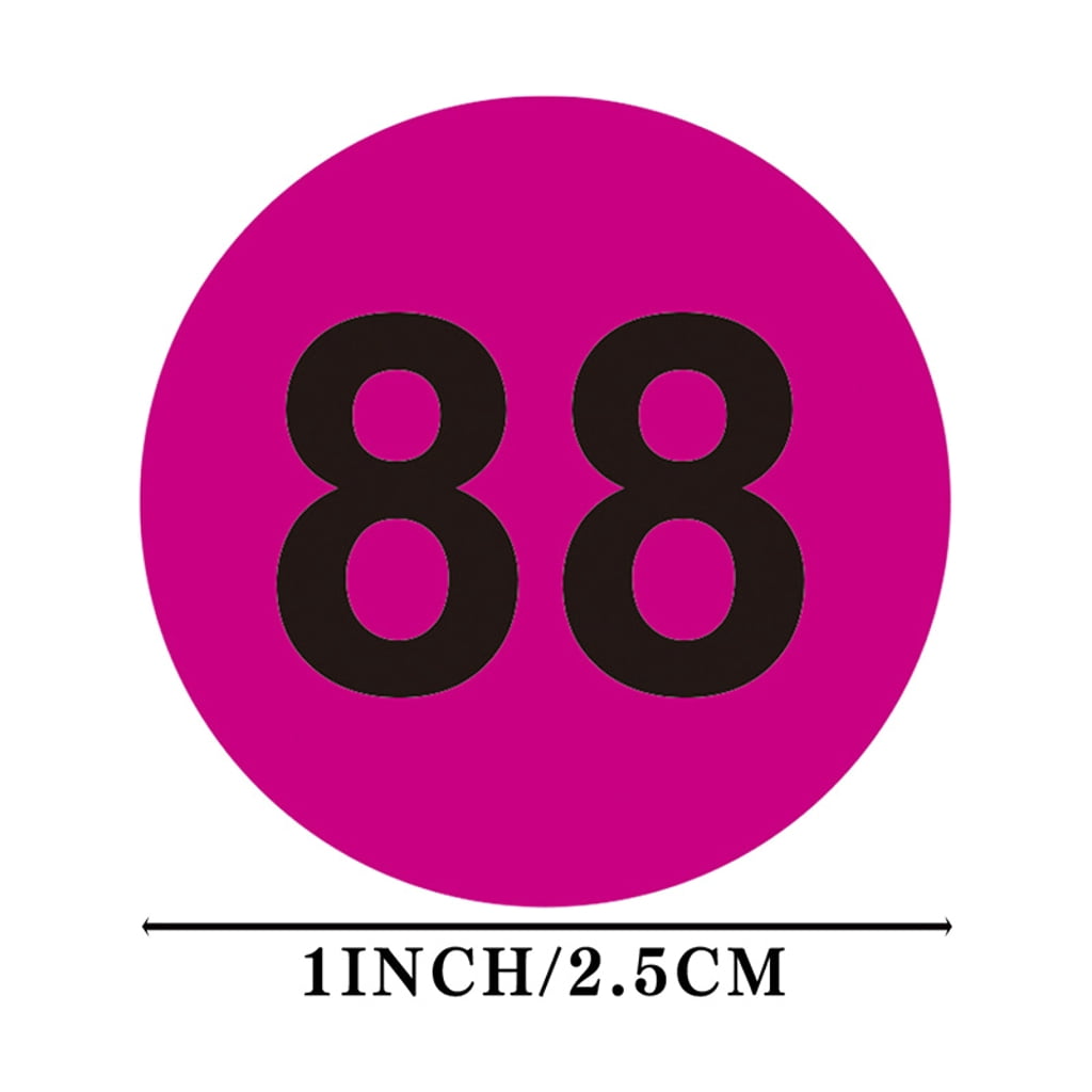 SIEYIO 50 Sheets Number Stickers Round 1-100, 25mm Consecutive Number Self-Adhesive Number Stickers for School Office Lockers