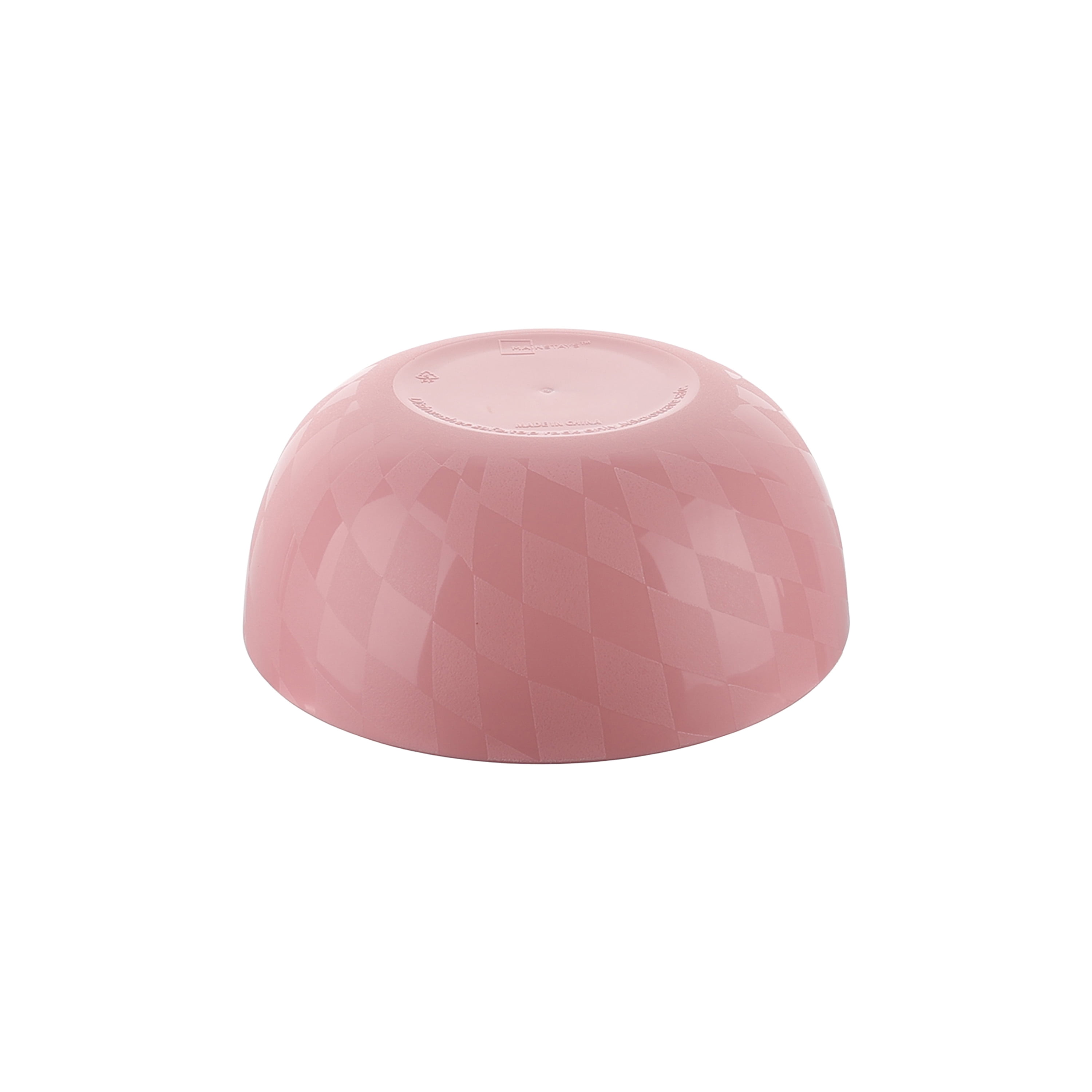 Mainstays - Pink Round Plastic Cereal Bowl, Wavy Checkered Etched, 38-Ounce