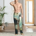 thumbnail image 4 of Mens Pajama Pants Bottoms with Pockets - Majestic Ostrich In Forest Comfy Mens Pj Pants, Soft Men Lounge Pants, 4 of 5
