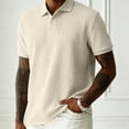 thumbnail image 3 of Rvwovn Men's Jacquard Button Up Shirt – Short Sleeve Knit Business Casual Collared Top, 3 of 7