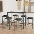 thumbnail image 1 of vidaXL 7 Piece Garden Bar Set with Cushions Poly Rattan Grey, 1 of 5