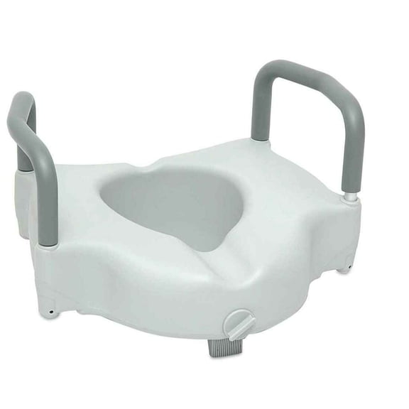 Raised Toilet Seat McKesson 5 Inch Height White 300 lbs. Weight Capacity