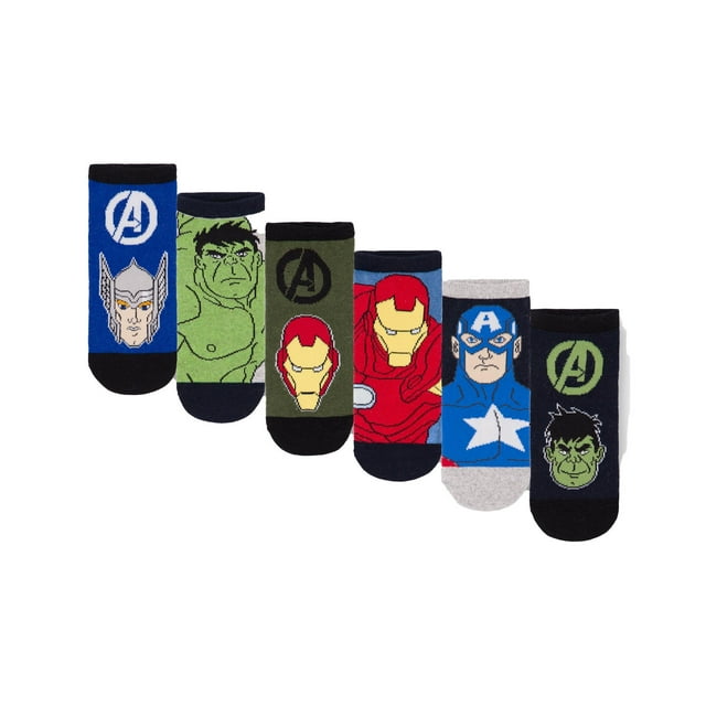 Marvel Avengers Chaussettes pour Garçons Personnages (Lot de 6)
