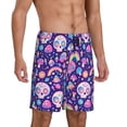 thumbnail image 2 of Pofeuu Skull mushroom rainbow Print Men's Soft Woven Elastic Waistband Sleep Pajama Short-4X-Large, 2 of 6
