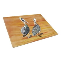 Caroline's Treasures Double Trouble Pelicans on Hot and spicy Glass Cutting Board