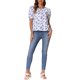 thumbnail image 2 of INSPIRAR CHIC Blusa de Verano Casual con Mangas Abullonadas y Cuello Redondo para Mujeres, con Lazo en la Espalda, XS, Blanca y Azul, 2 of 6