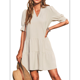 thumbnail image 2 of Vestido Plisado de Corta para Mujer, Color Crema, Talla XL, 2 of 7