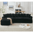 thumbnail image 2 of BUIORD 127" Curved L-Shape Sectional Sofa, Modular Cloud Couch with 10 Pillows, 4-Seater High-Resilience Foam Upholstered Couches, No Assembly Required, Black, 2 of 9