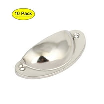 Uxcell Drawer Iron Style Shell Cup Pull Handles Silver Tone 81mm Length 10Pcs