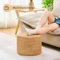 thumbnail image 3 of IVV 15.7" Natural Water Hyacinth Round Ottoman, No Assembly Handmade Woven Foot Stool for Seating, Footrest, or Decorative Accent, 3 of 6