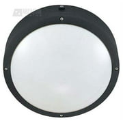 Nuvo Lighting 62541 - 2 Light (Twist and Lock Base) 10.5" Hudson Matte Black Finish with White Lexan Shade Wall / Ceiling Light Fixture with Photocell (60-2541)
