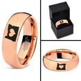 thumbnail image 4 of Tungsten Oregon The Beaver State Heart Band Ring 7mm Men Women Comfort Fit 18k Rose Gold Dome Polished, 4 of 4