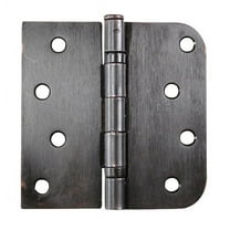 Oil Rubbed Bronze Ball Bearing Door Hinge - 4 Inch with 5/8 Inch Radius Square - 2 Pack